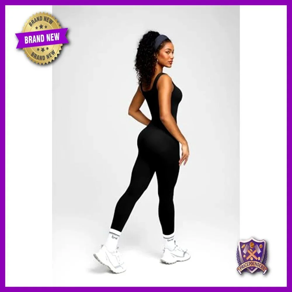 Tummy Control Jumpsuit Built-in Bra Square Neck Sleeveless Shapewear